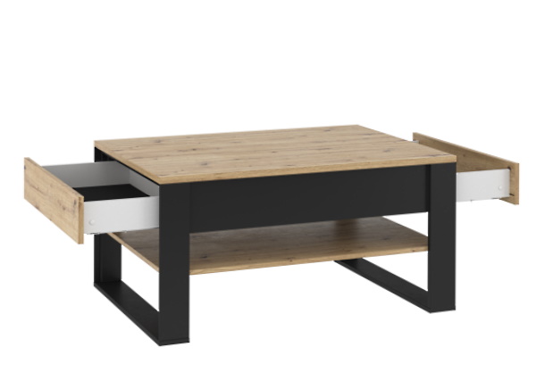 שולחן סלוני מעוצב עם מסגרת מתכתית ומגירות QUANT 09