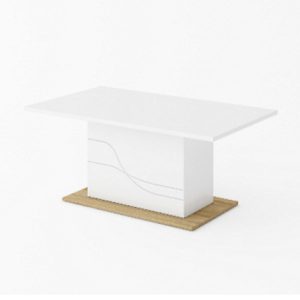 שולחן לבן מבריק לסלון WAVE 09