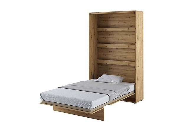 מיטת מתבגר בצבע עץ עם מדפים מתפקלת לארון קיר BED CONCEPT 120
